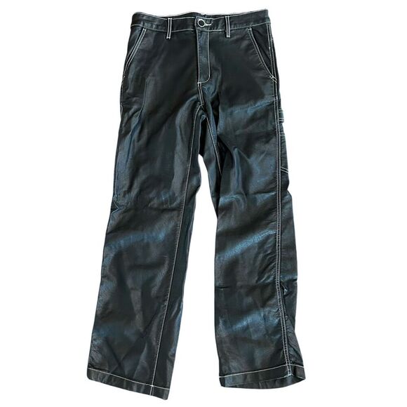 Urban Outfitters Pants - BDG Urban Outfitters High Rise Carpenter Size 24 Black Faux Leather Pants Vegan